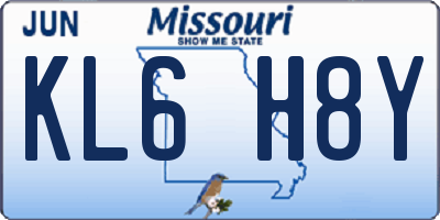 MO license plate KL6H8Y
