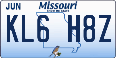 MO license plate KL6H8Z