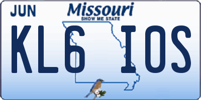 MO license plate KL6I0S