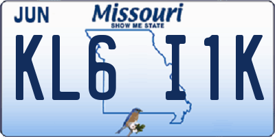 MO license plate KL6I1K