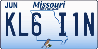 MO license plate KL6I1N