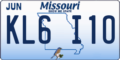 MO license plate KL6I1O