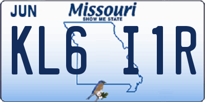 MO license plate KL6I1R