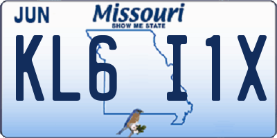 MO license plate KL6I1X