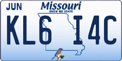 MO license plate KL6I4C