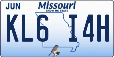 MO license plate KL6I4H