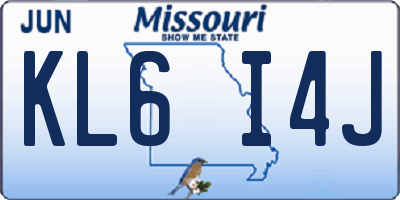 MO license plate KL6I4J
