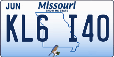 MO license plate KL6I4O
