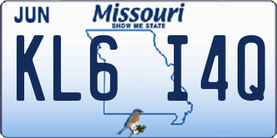 MO license plate KL6I4Q