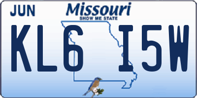 MO license plate KL6I5W