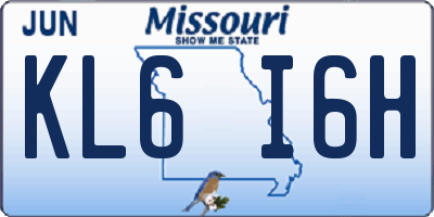 MO license plate KL6I6H