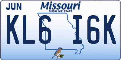 MO license plate KL6I6K