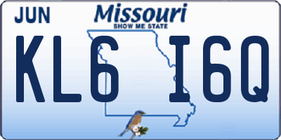 MO license plate KL6I6Q