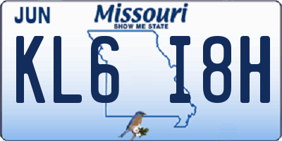 MO license plate KL6I8H