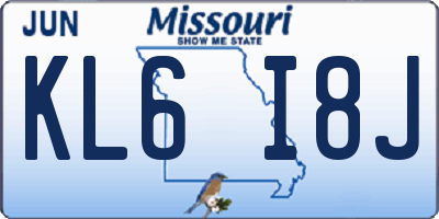 MO license plate KL6I8J