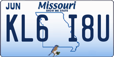 MO license plate KL6I8U