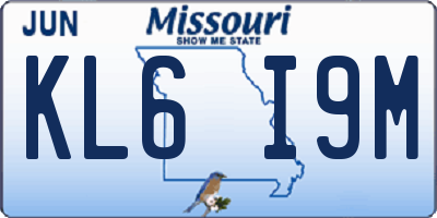 MO license plate KL6I9M