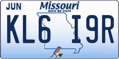 MO license plate KL6I9R