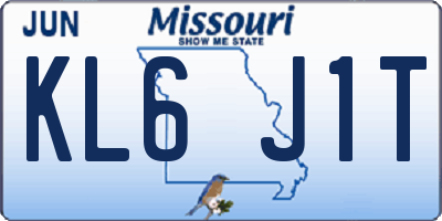MO license plate KL6J1T