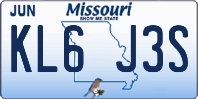 MO license plate KL6J3S