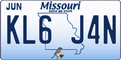 MO license plate KL6J4N