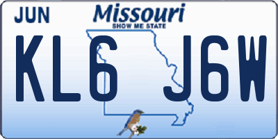 MO license plate KL6J6W