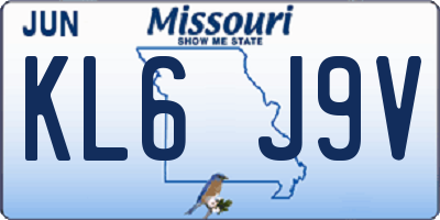 MO license plate KL6J9V