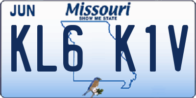 MO license plate KL6K1V