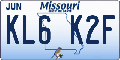 MO license plate KL6K2F