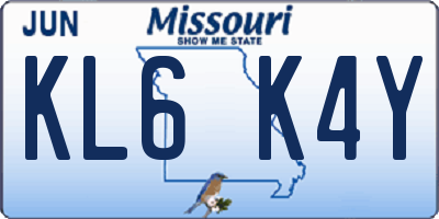MO license plate KL6K4Y