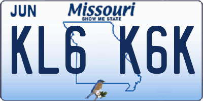 MO license plate KL6K6K
