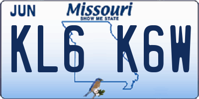 MO license plate KL6K6W