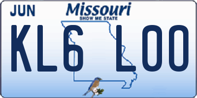 MO license plate KL6L0O