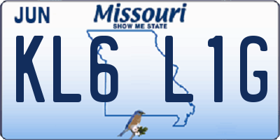 MO license plate KL6L1G