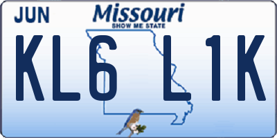 MO license plate KL6L1K