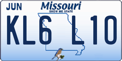 MO license plate KL6L1O