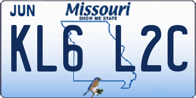 MO license plate KL6L2C