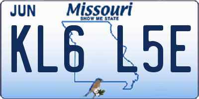MO license plate KL6L5E