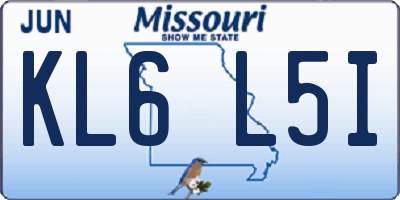 MO license plate KL6L5I
