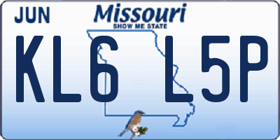 MO license plate KL6L5P