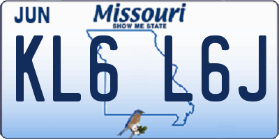 MO license plate KL6L6J