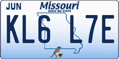 MO license plate KL6L7E