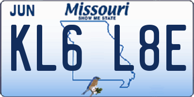 MO license plate KL6L8E