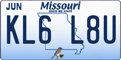 MO license plate KL6L8U