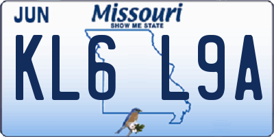 MO license plate KL6L9A