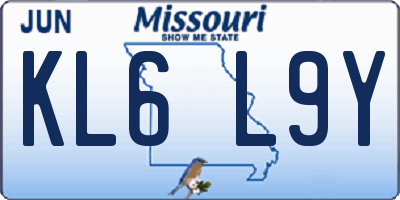 MO license plate KL6L9Y