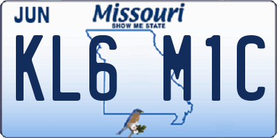 MO license plate KL6M1C