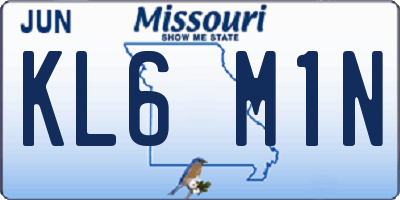 MO license plate KL6M1N