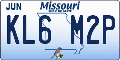 MO license plate KL6M2P