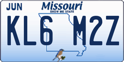 MO license plate KL6M2Z
